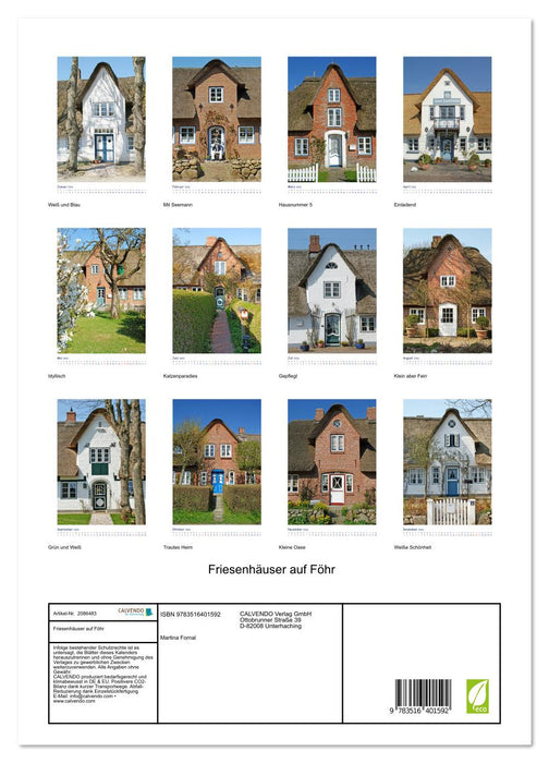 Friesenhäuser auf Föhr (CALVENDO Wandkalender 2026)