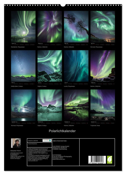Polarlichtkalender (CALVENDO Premium Wandkalender 2026)