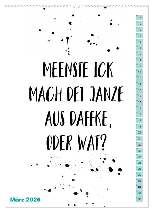 BERLINERISCH Lustige Sprüche (CALVENDO Premium Wandkalender 2026)