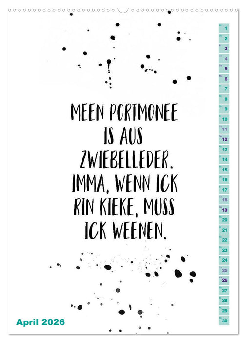 BERLINERISCH Lustige Sprüche (CALVENDO Premium Wandkalender 2026)