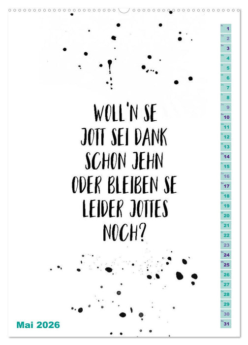 BERLINERISCH Lustige Sprüche (CALVENDO Premium Wandkalender 2026)