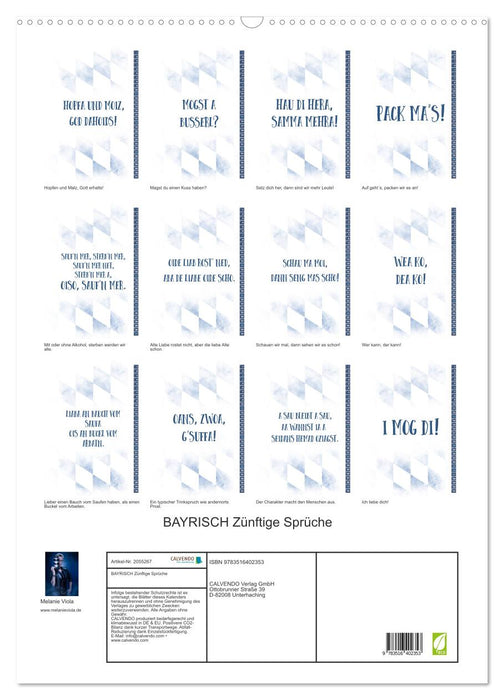 BAYRISCH Zünftige Sprüche (CALVENDO Wandkalender 2026)