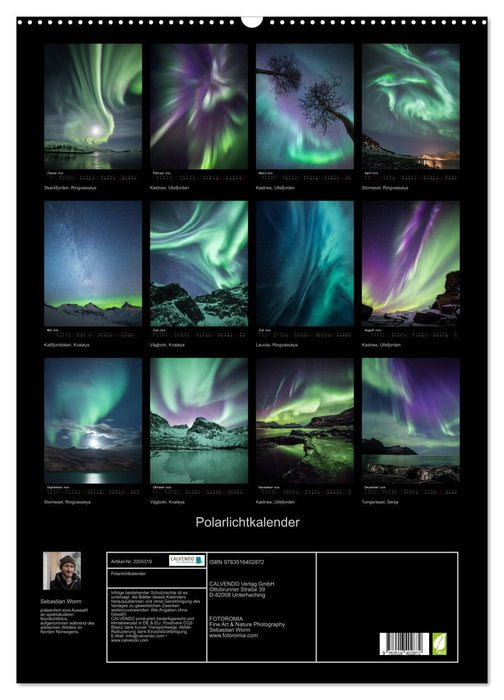 Polarlichtkalender (CALVENDO Wandkalender 2026)