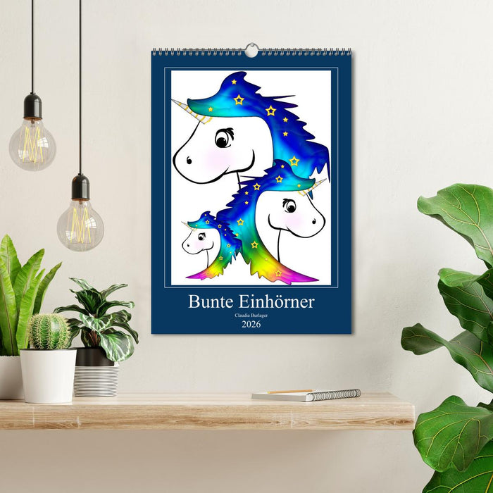 Bunte Einhörner (CALVENDO Wandkalender 2026)