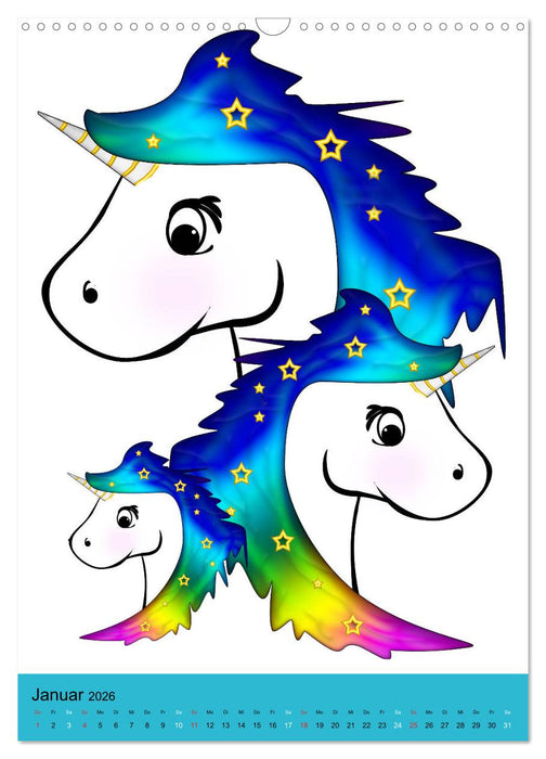 Bunte Einhörner (CALVENDO Wandkalender 2026)