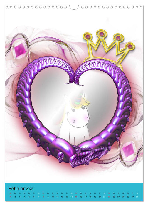 Bunte Einhörner (CALVENDO Wandkalender 2026)