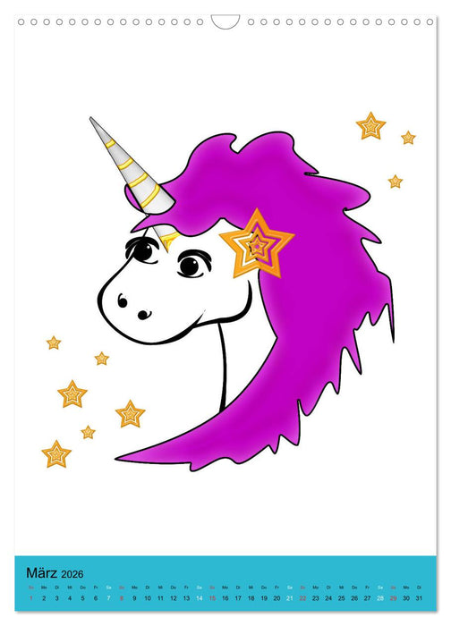 Bunte Einhörner (CALVENDO Wandkalender 2026)
