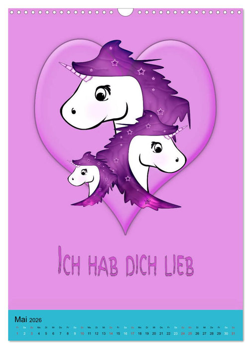 Bunte Einhörner (CALVENDO Wandkalender 2026)