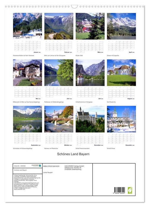 Schönes Land Bayern (CALVENDO Wandkalender 2026)
