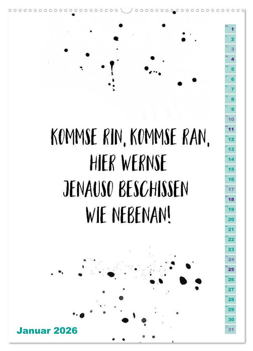 BERLINERISCH Lustige Sprüche (CALVENDO Wandkalender 2026)