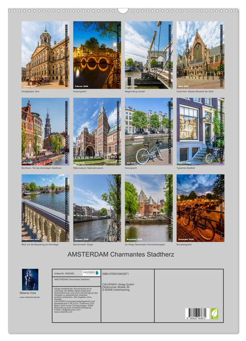 AMSTERDAM Charmantes Stadtherz (CALVENDO Wandkalender 2026)