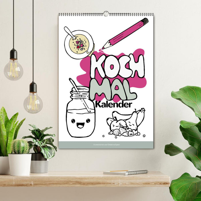 KOCH MAL KALENDER - Lustige Rezepte zum Ausmalen (CALVENDO Wandkalender 2026)