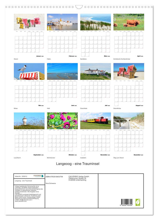 Langeoog - eine Trauminsel (CALVENDO Wandkalender 2026)