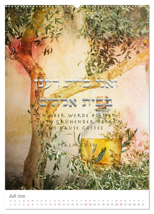 Psalmen Tehilim Hebräisch - Deutsch (CALVENDO Premium Wandkalender 2026)