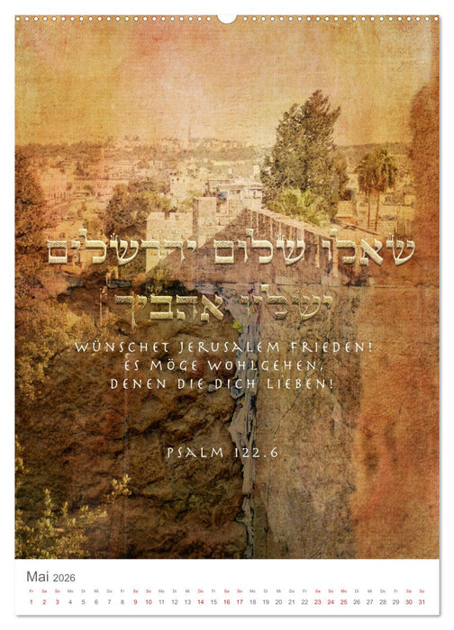 Psalmen Tehilim Hebräisch - Deutsch (CALVENDO Wandkalender 2026)