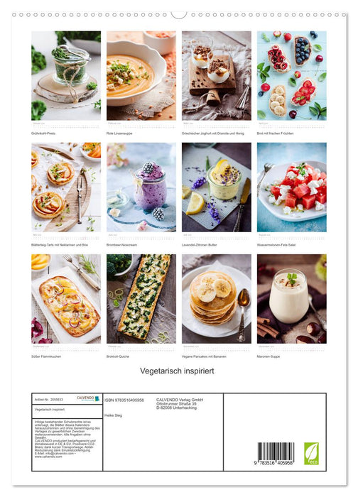 Vegetarisch inspiriert (CALVENDO Premium Wandkalender 2026)