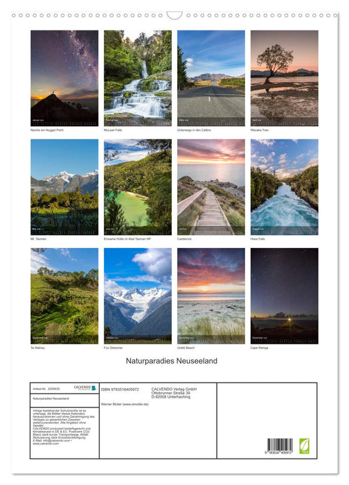 Naturparadies Neuseeland (CALVENDO Wandkalender 2026)