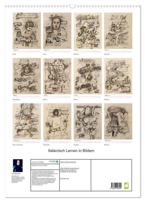 Italienisch Lernen in Bildern (CALVENDO Wandkalender 2026)