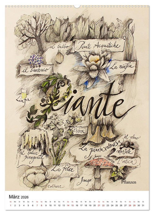 Italienisch Lernen in Bildern (CALVENDO Wandkalender 2026)