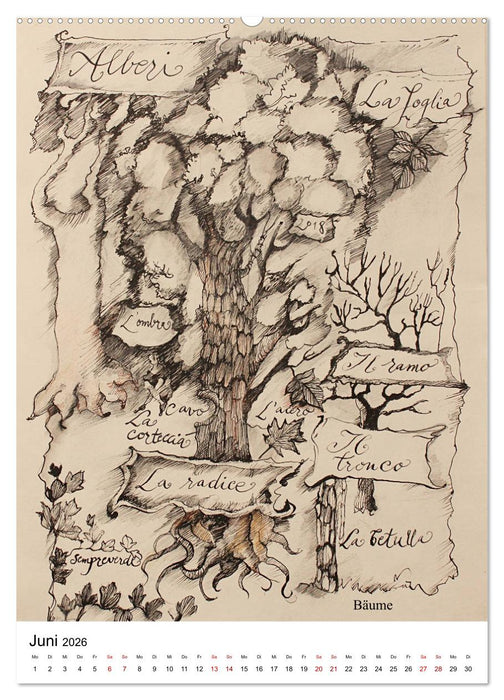 Italienisch Lernen in Bildern (CALVENDO Wandkalender 2026)