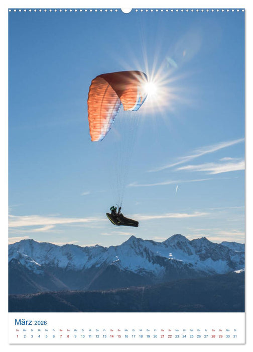 Paragliding - von grünen Wiesen zu schroffen Gletschen (CALVENDO Wandkalender 2026)