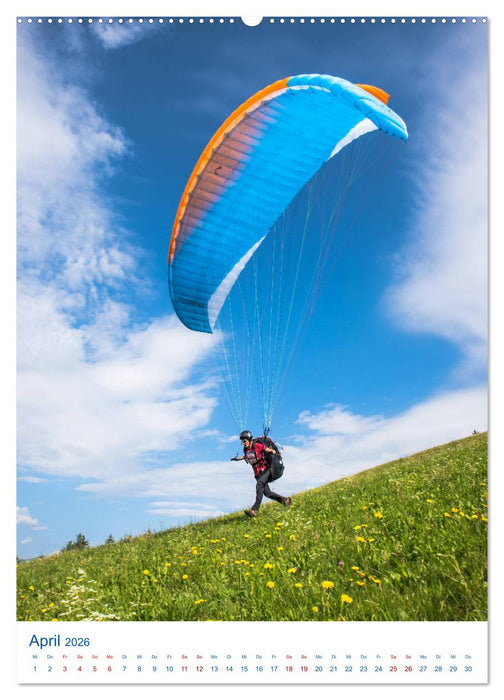Paragliding - von grünen Wiesen zu schroffen Gletschen (CALVENDO Wandkalender 2026)