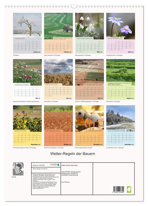 Wetter-Regeln der Bauern (CALVENDO Wandkalender 2026)
