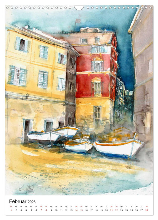 Aquarelle in Hochform (CALVENDO Wandkalender 2026)