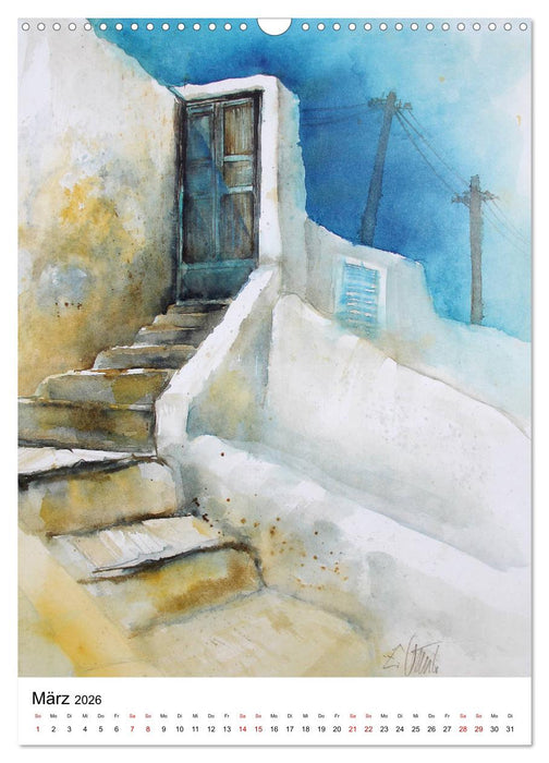 Aquarelle in Hochform (CALVENDO Wandkalender 2026)