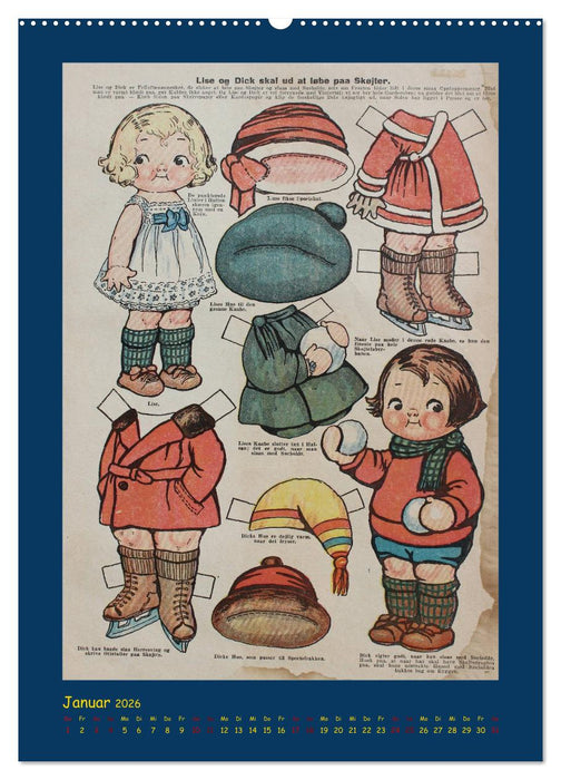 Dukke Lise Kalender - Anziehpuppen aus Papier (CALVENDO Premium Wandkalender 2026)