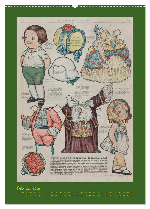Dukke Lise Kalender - Anziehpuppen aus Papier (CALVENDO Premium Wandkalender 2026)