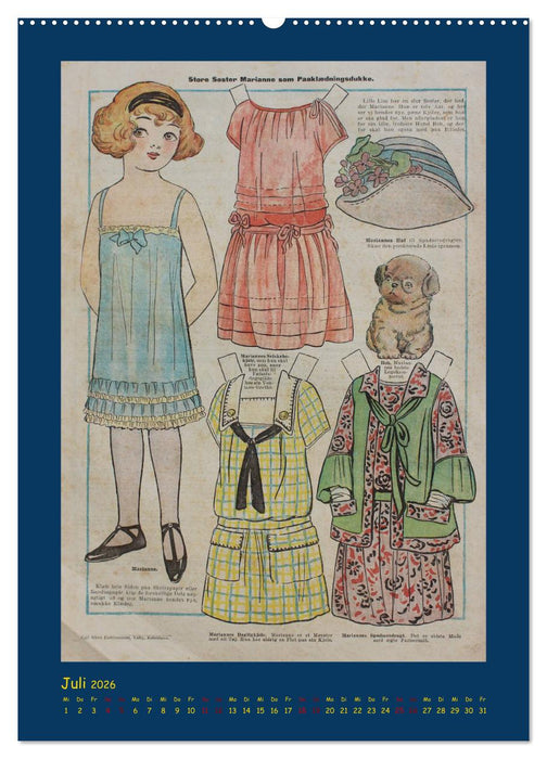 Dukke Lise Kalender - Anziehpuppen aus Papier (CALVENDO Premium Wandkalender 2026)