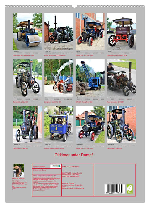Oldtimer unter Dampf (CALVENDO Premium Wandkalender 2026)