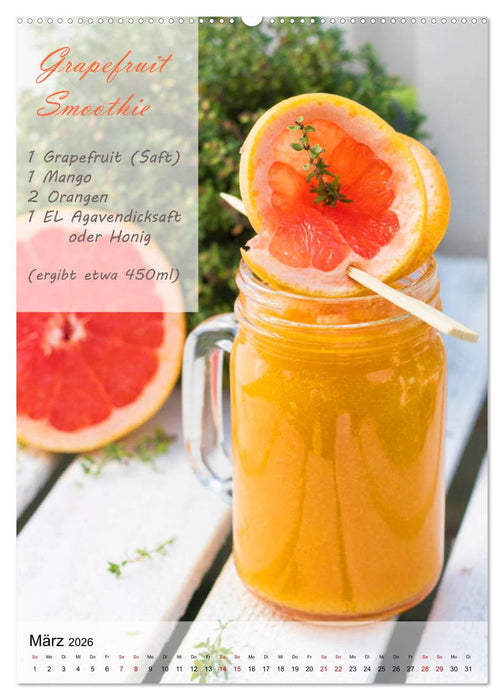 Smoothies zum Selbermachen (CALVENDO Premium Wandkalender 2026)
