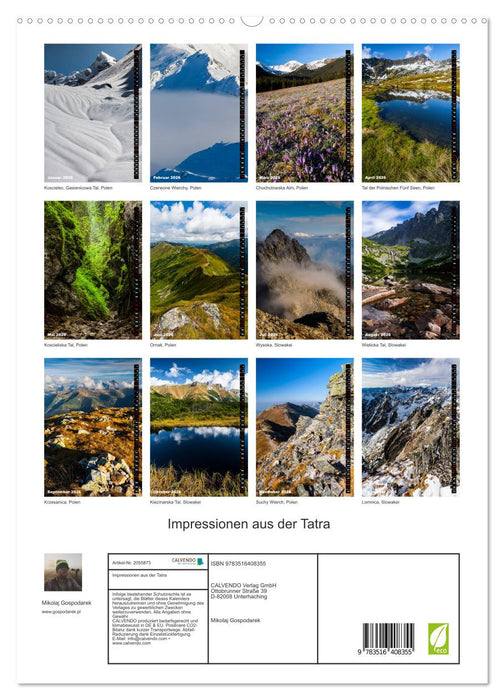 Impressionen aus der Tatra (CALVENDO Premium Wandkalender 2026)