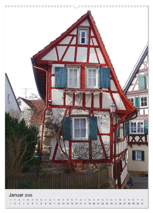 Fachwerkhäuser - schmal, krumm, schief (CALVENDO Premium Wandkalender 2026)