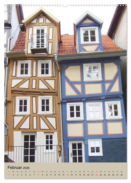 Fachwerkhäuser - schmal, krumm, schief (CALVENDO Premium Wandkalender 2026)