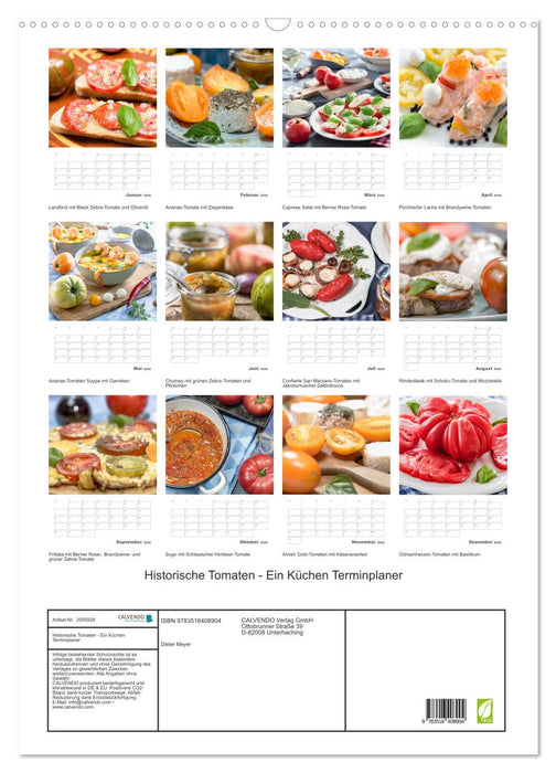 Historische Tomaten - Ein Küchen Terminplaner (CALVENDO Wandkalender 2026)
