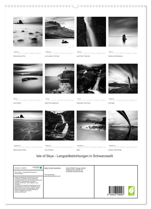Isle of Skye - Langzeitbelichtungen in Schwarzweiß (CALVENDO Premium Wandkalender 2026)