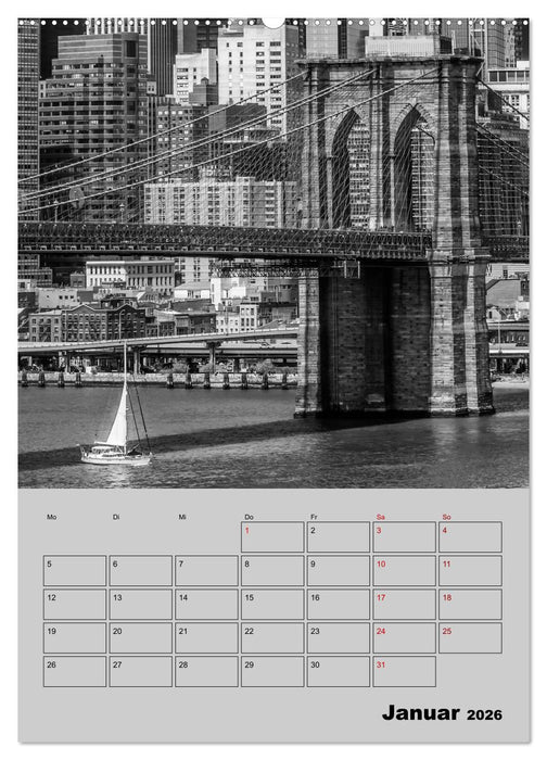 NEW YORK CITY Monochrome Stadtansichten (CALVENDO Premium Wandkalender 2026)