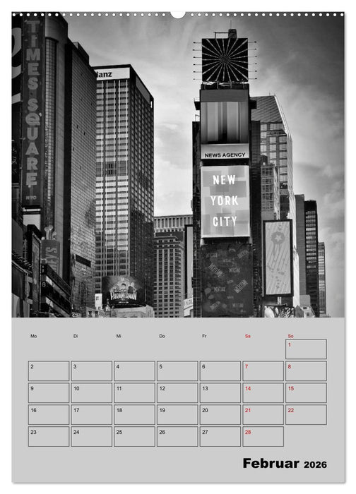 NEW YORK CITY Monochrome Stadtansichten (CALVENDO Premium Wandkalender 2026)