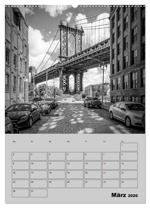NEW YORK CITY Monochrome Stadtansichten (CALVENDO Premium Wandkalender 2026)