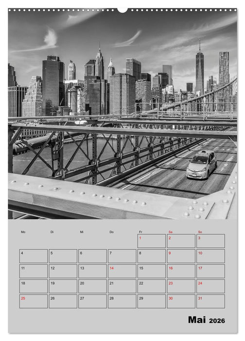 NEW YORK CITY Monochrome Stadtansichten (CALVENDO Premium Wandkalender 2026)