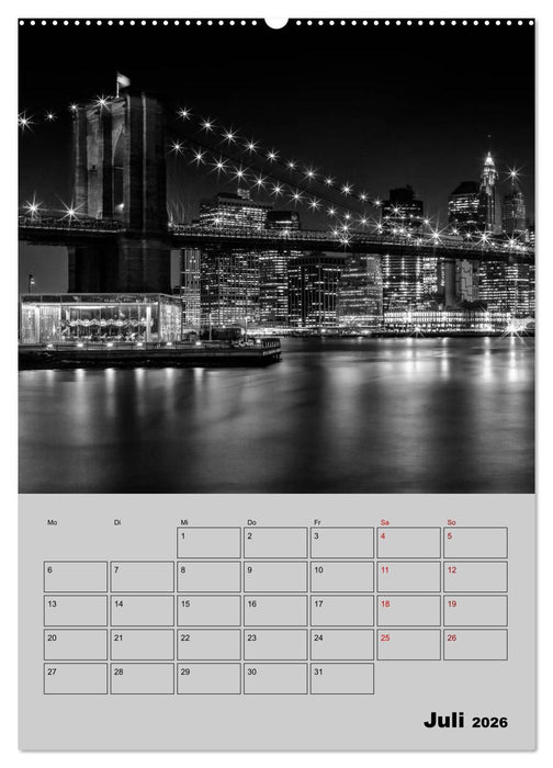 NEW YORK CITY Monochrome Stadtansichten (CALVENDO Premium Wandkalender 2026)