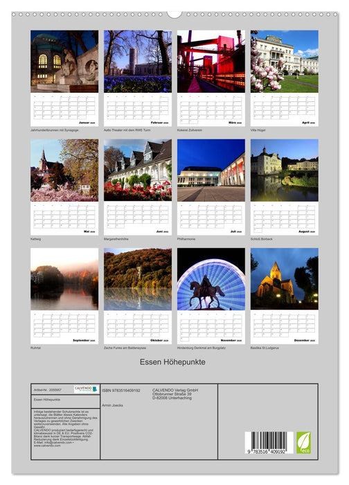 Essen Höhepunkte (CALVENDO Premium Wandkalender 2026)