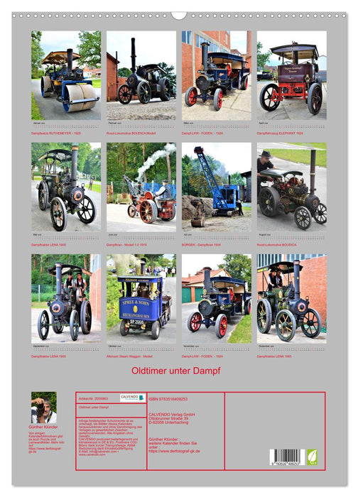 Oldtimer unter Dampf (CALVENDO Wandkalender 2026)