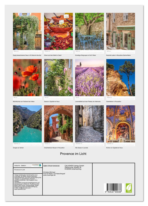 Provence im Licht (CALVENDO Premium Wandkalender 2026)