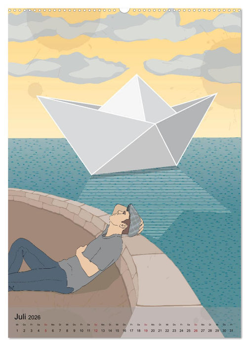 Zwölf Augenblicke - Illustrationen aus dem Leben (CALVENDO Premium Wandkalender 2026)