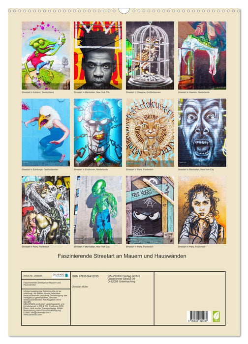 Faszinierende Streetart an Mauern und Hauswänden (CALVENDO Wandkalender 2026)
