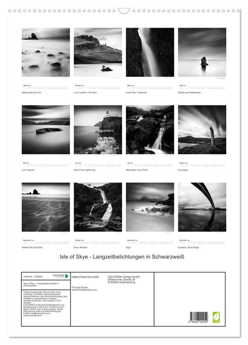 Isle of Skye - Langzeitbelichtungen in Schwarzweiß (CALVENDO Wandkalender 2026)